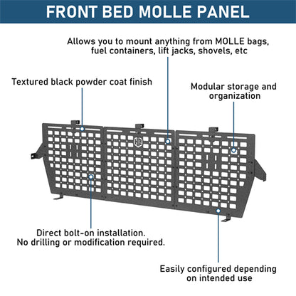 Front Bed MOLLE Panel For 2015-2025 Ford F-150 5.5ft Bed Single - Ultralisk4x4