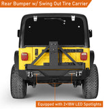 Explorer TJ Rear Bumper w/Tire Carrier & 2" Receiver Hitch for 1997-2006 Jeep Wrangler TJ Ultralisk 4x4 ULB.1010A+ULB.1010B  6
