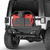 Rear Bumper with Rack Bar & Spare Tire Frame for 2007-2018 Jeep Wrangler JK - Ultralisk 4x4 ULB.2015A+ULB.2015B 2