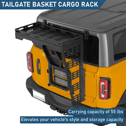 Tailgate Basket Rear Cargo Rack System For 2021-2025 Ford Bronco - Ultralisk4x4