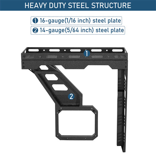 Tailgate Basket Rear Cargo Rack System For 2021-2025 Ford Bronco - Ultralisk4x4