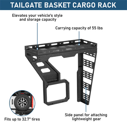 Tailgate Basket Rear Cargo Rack System For 2021-2025 Ford Bronco - Ultralisk4x4