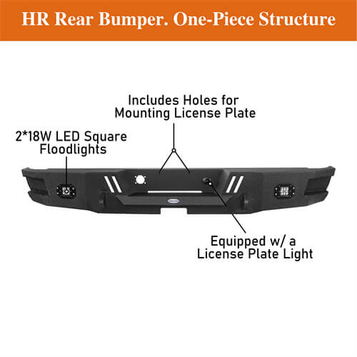 Ram 1500 Rear Bumper w/LED Floodlights For 2002-2008 Ram 1500 - Ultralisk 4x4