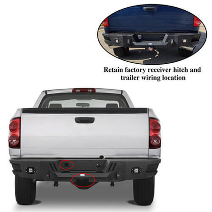 Ram 1500 Rear Bumper w/LED Floodlights For 2002-2008 Ram 1500 - Ultralisk 4x4