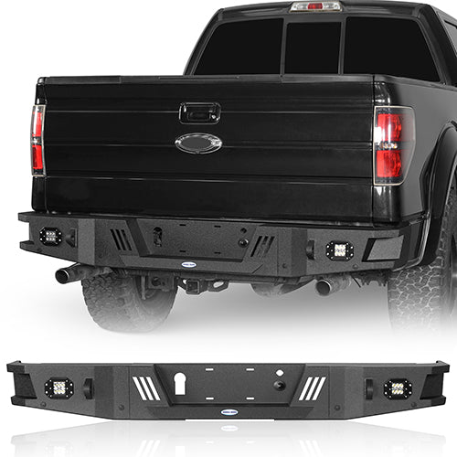 Ford F-150 Rear Bumper w/Lights & Towing Hooks for 2006-2014 Ford F-150 - ultralisk4x4 ULB.8204 1