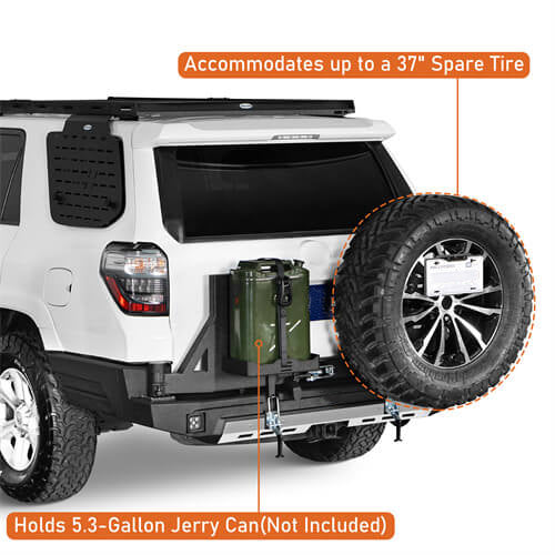 KarooCargo Rear Bumper w/ 5.3-Gallon Jerry Can Holder For 2010-2024 Toyota 4Runner - Ultralisk4x4