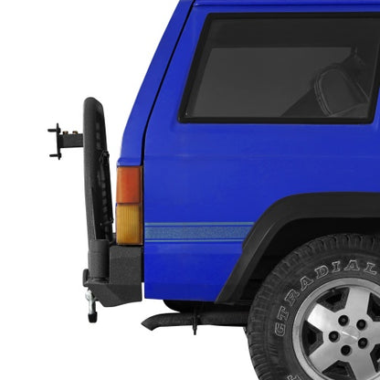 Road Trip Rear Bumper w/ Swing Out Tire Carrier & Foldable Table For 1984-2001 Jeep Cherokee XJ - Ultralisk4x4