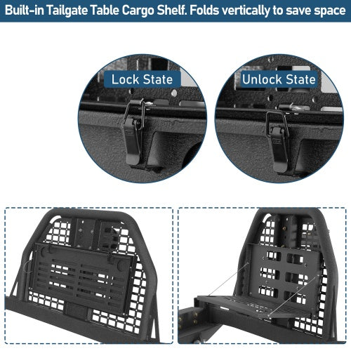 Road Trip Rear Bumper w/ Swing Out Tire Carrier & Foldable Table For 1984-2001 Jeep Cherokee XJ - Ultralisk4x4