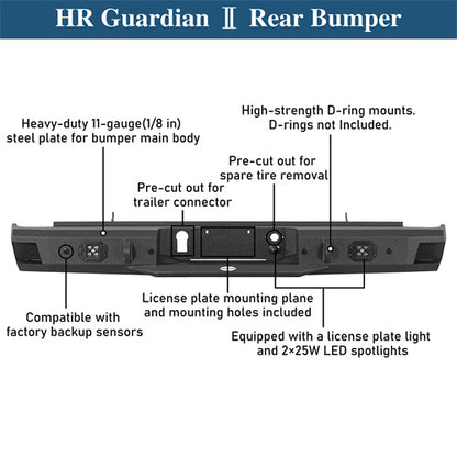 Rear Bumper For 2011-2019 Chevy Silverado 2500HD/3500HD & GMC Sierra 2500HD/3500HD - Ultralisk4x4