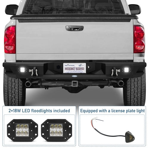 Ram 1500 Rear Bumper w/LED Floodlights(02-08 Dodge Ram 1500) - Ultralisk 4x4