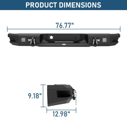 Ram 1500 Rear Bumper w/LED Floodlights(02-08 Dodge Ram 1500) - Ultralisk 4x4