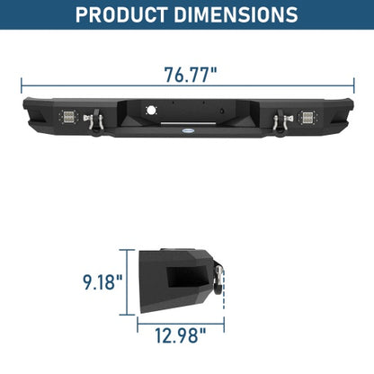 Ram 1500 Rear Bumper w/LED Floodlights(02-08 Dodge Ram 1500) - Ultralisk 4x4