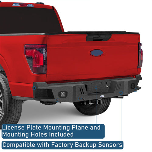 Off-Road Guardian I Rear Bumper For 2021-2025 Ford F-150(Excluding Raptor & Tremor) - Ultralisk4x4
