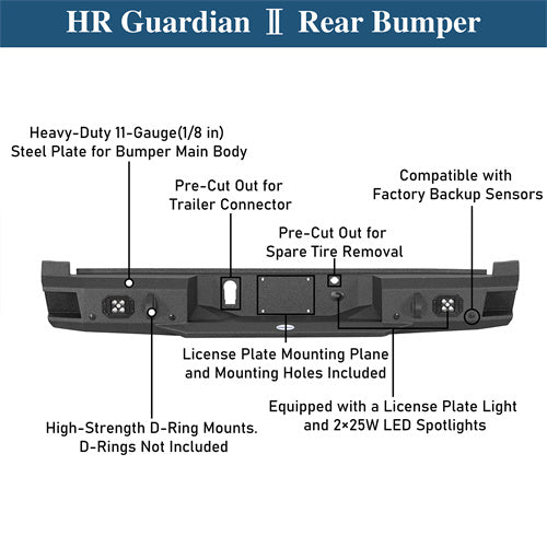 Aftermarket Rear Bumper For 2021-2025 F-150 (Excluding Raptor & Tremor) - Ultralisk4x4