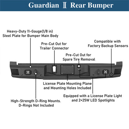 Aftermarket Rear Bumper For 2021-2025 F-150 (Excluding Raptor & Tremor) - Ultralisk4x4