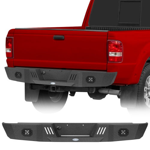Off-Road Rear Bumper w/ LED Spotlights For 1993-2011 Ford Ranger Fleetside - Ultralisk4x4