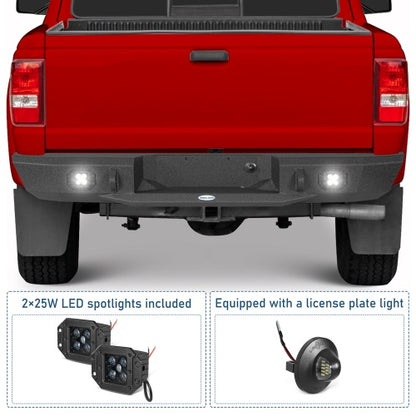 Road Trip Rear Bumper w/ LED Spotlights For 1993-2011 Ford Ranger Fleetside - Ultralisk4x4