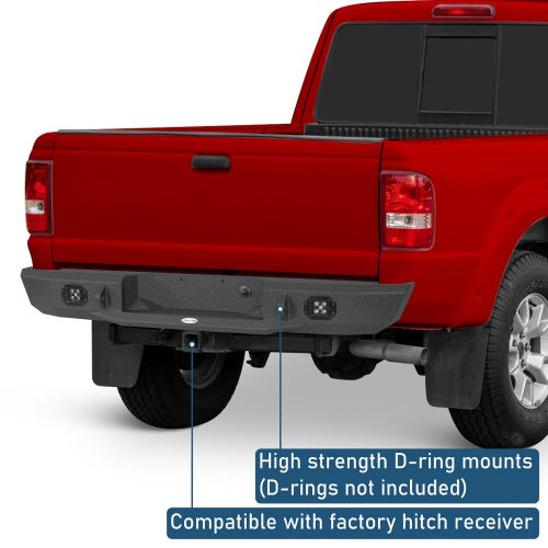 Road Trip Rear Bumper w/ LED Spotlights For 1993-2011 Ford Ranger Fleetside - Ultralisk4x4