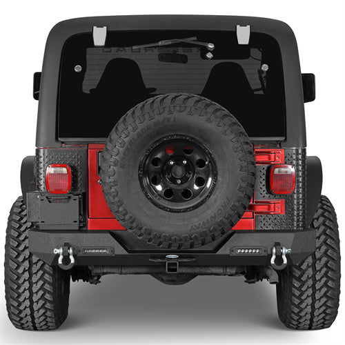 Car Bumper Rear Bumper w/ LED Lights For 1997-2006 Jeep Wrangler TJ - Ultralisk4x4