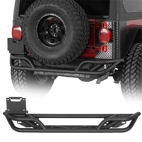 Tubular Rear Bumper For 1987-2006 Jeep Wrangler YJ TJ - Ultralisk4x4