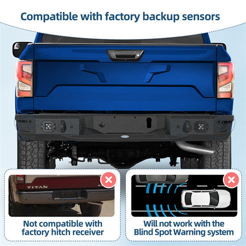 Aftermarket Rear Bumper For 2017-2024 Nissan Titan (Excluding Titan XD) - Ultralisk4x4
