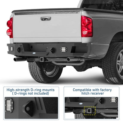 Ram 1500 Rear Bumper w/LED Floodlights For 2002-2008 Ram 1500 - Ultralisk 4x4