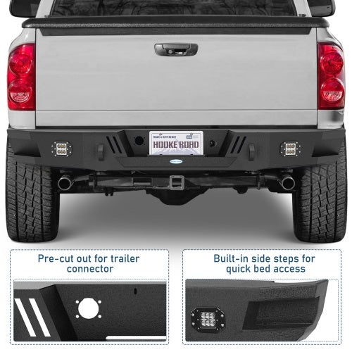 Ram 1500 Rear Bumper w/LED Floodlights For 2002-2008 Ram 1500 - Ultralisk 4x4
