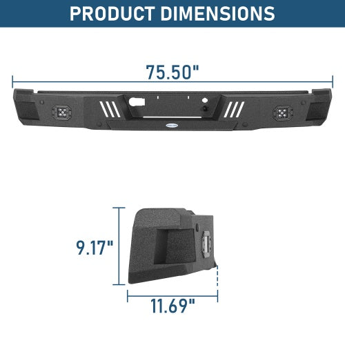Rear Bumper w/ LED Spotlights For 2018-2020 Ford F-150(Excluding Raptor)  - Ultralisk4x4