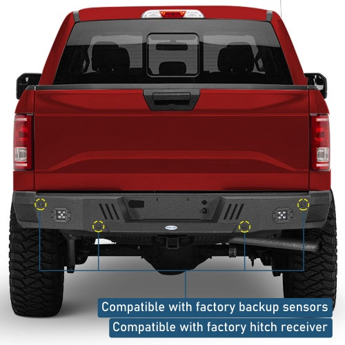 Rear Bumper w/ LED Spotlights For 2018-2020 Ford F-150(Excluding Raptor)  - Ultralisk4x4