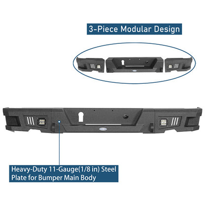 Durable Rear Bumper w/LED Lights(09-18 Dodge Ram 1500) - Ultralisk 4x4