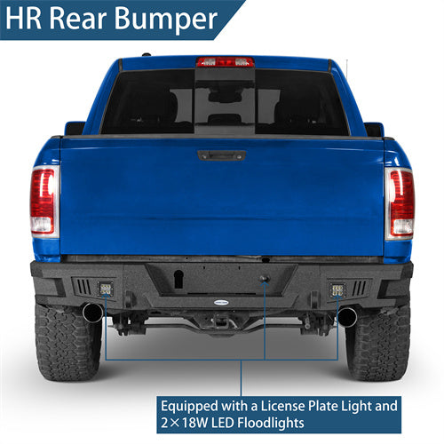 Durable Rear Bumper w/LED Lights(09-18 Dodge Ram 1500) - Ultralisk 4x4