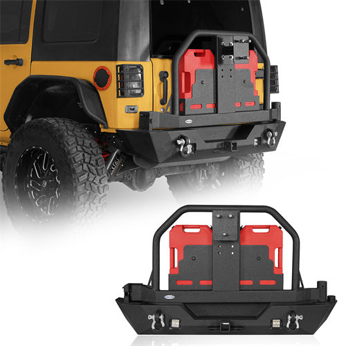 Full width Front Bumper & Rear Bumper w/Oil Drum Rack Bar(07-18 Jeep Wrangler JK) - ultralisk4x4