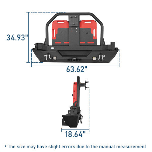 Full width Front Bumper & Rear Bumper w/Oil Drum Rack Bar(07-18 Jeep Wrangler JK) - ultralisk4x4