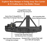 Rear Bumper w/Tire Carrier, Jerry Can Holder for 2005-2015 Toyota Tacoma - ultralisk4x4 b4013 18