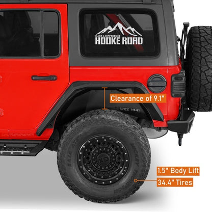 Road Trip Front & Rear Fender Flares w/ LED Lights For 2018-2026 Jeep Wrangler JL - Ultralisk4x4
