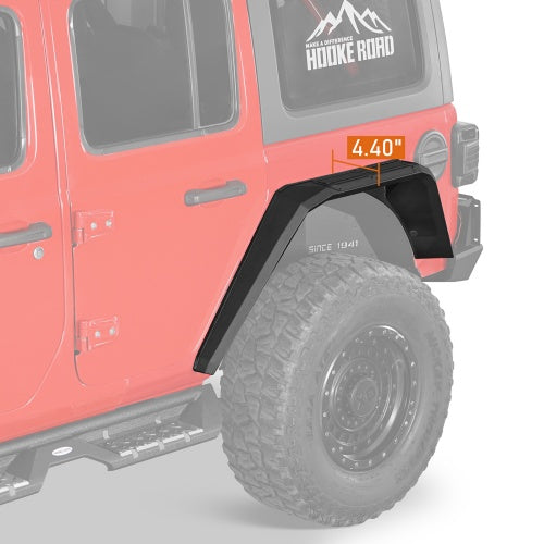 Road Trip Front & Rear Fender Flares w/ LED Lights For 2018-2026 Jeep Wrangler JL - Ultralisk4x4