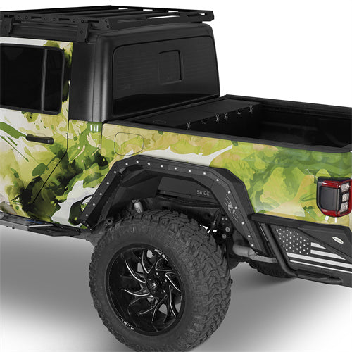 Armour Style Rear Fender Flares For 2020-2025 Jeep Gladiator JT - Ultralisk4x4-u7020-2