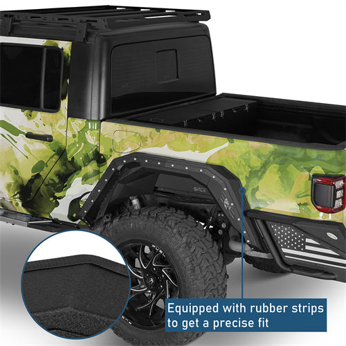 Armour Style Rear Fender Flares For 2020-2025 Jeep Gladiator JT - Ultralisk4x4-u7020-6