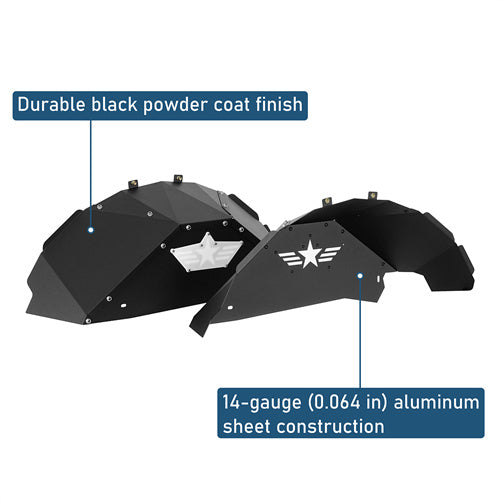 Off-road Aluminum Rear Inner Fender Liners For 2007-2018 Jeep Wrangler JK - Ultralisk4x4-u2118-7