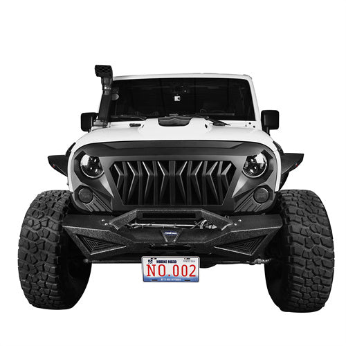 Shark Grille Matte Black Replacement Grill For 2007-2018 Jeep Wrangler JK - Ultralisk4x4