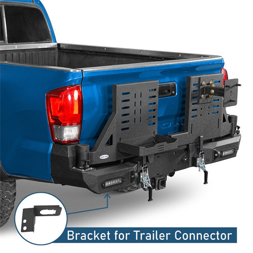 Road Trip Rear Bumper w/ Dual Swing Arms & Tire Carrier & 5.3-Gallon Jerry Can Holder For 2016-2023 Toyota Tacoma - Ultralisk4x4