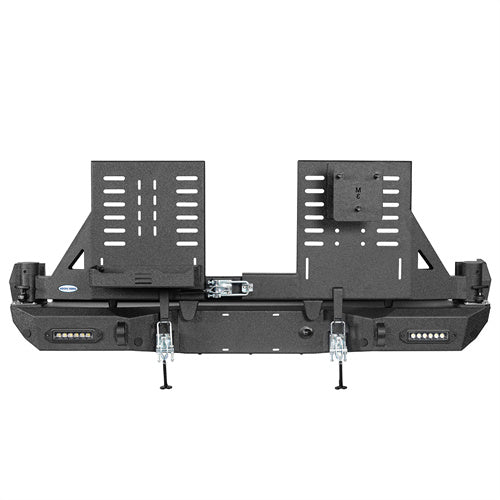 Road Trip Rear Bumper w/ Dual Swing Arms & Tire Carrier & 5.3-Gallon Jerry Can Holder For 2016-2023 Toyota Tacoma - Ultralisk4x4