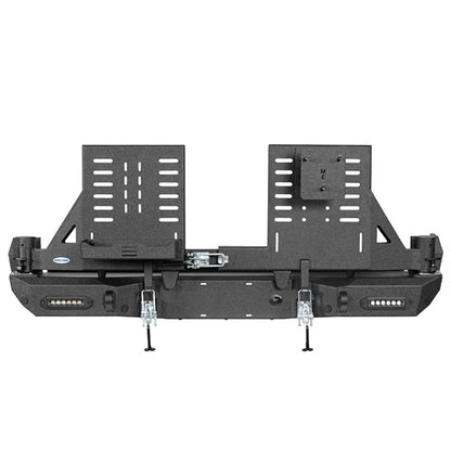Road Trip Rear Bumper w/ Dual Swing Arms & Tire Carrier & 5.3-Gallon Jerry Can Holder For 2016-2023 Toyota Tacoma - Ultralisk4x4