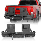 Road Trip Rear Bumper w/ Dual Swing Arms & Tire Carrier & 5.3-Gallon Jerry Can Holder For 2016-2023 Toyota Tacoma - Ultralisk4x4