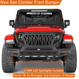 Rock Crawler Front Bumper For 2018-2024 Jeep Wrangler JL 2020-2024 GLadiator JT - Ultralisk4x4-u3065-4