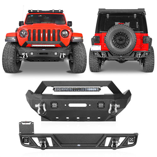 Rock Crawler Front & Rear Bumper For 2018-2025 Jeep Wrangler JL - Ultralisk4x4