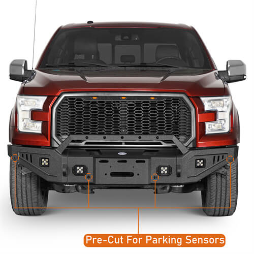 Rock Crawler Full-Width Front Bumper For 2015-2017 Ford F-150 - Ultralisk4x4-u8280-8