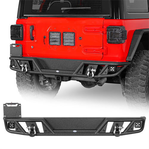 Rock Crawler Rear Bumper w/license plate light For 2018-2025 Jeep Wrangler JL - Ultralisk4x4