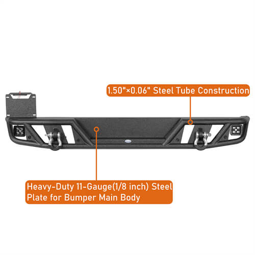 Rock Crawler Rear Bumper For 2018-2024 Jeep Wrangler JL - Ultralisk4x4-u3063s-11