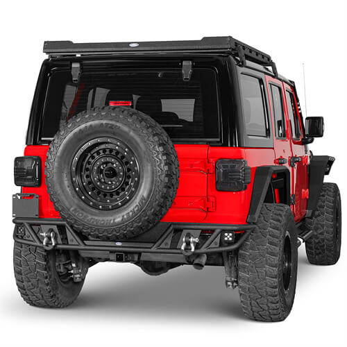 Rock Crawler Rear Bumper w/license plate light For 2018-2025 Jeep Wrangler JL - Ultralisk4x4